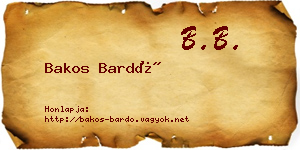 Bakos Bardó névjegykártya